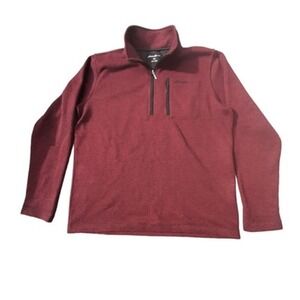 Eddie Bauer mens 1/4 zip Classic Pullover Sweater Fleece Size XL burgundy